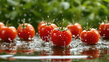 fresh tomatoes in water