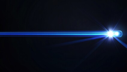 Fototapeta premium Luminous Blue Streak: A Celestial Light Beam Across the Dark Void