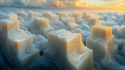 Fototapeta premium Mystical swirling smoke creates an ethereal dance of light and shadow forming a captivating abstract visual against a black floor