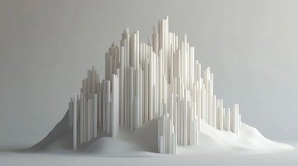 Obraz premium Abstract Structure of White Geometric Shapes on Soft Surface