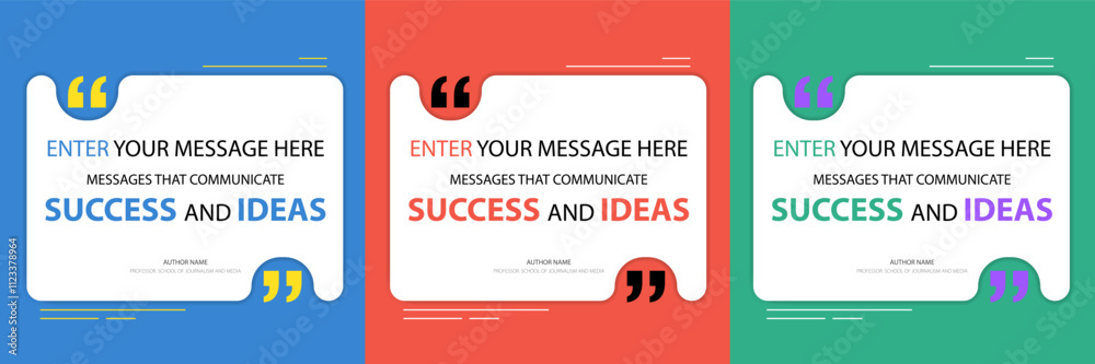 Fototapete bubble quote frame banner, testimonial social media post template isolated on background. speech bub