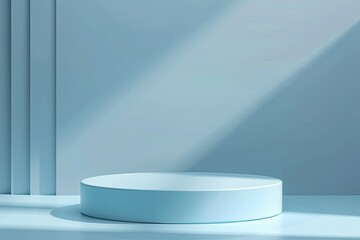 High Detail Visual of Light Blue Podium for Cosmetic Display and Product Presentation