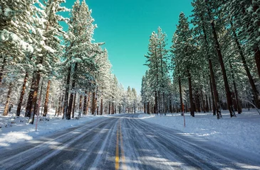 Fototapete Rund Winter road © Galyna Andrushko