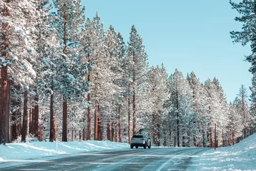 Fototapete Rund Winter road © Galyna Andrushko