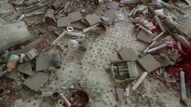 Abandoned Space: A Detailed View of Debris and Disarray in an Uninhabited Room