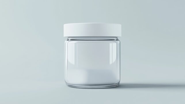 Isolated Small Peptide Jar on Gray Background, Potential usecase for Scientific or Medical Research Generative AI