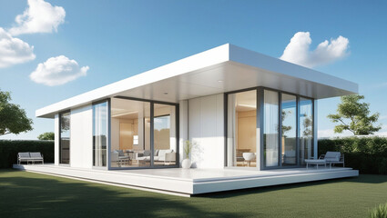 Fototapeta premium Modular homes exterior designs of modern architecture