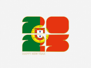 Abstract numbers 2025 with flag of Portugal.