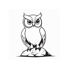 Owl standing on a rock image vector isolated on white background 