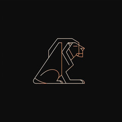 Geometric Lion Line Art Elegant Minimalist Design