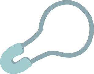Closed safety pin, featuring a light blue clasp, effectively securing fabric, ensuring garments remain intact and preventing wardrobe malfunctions