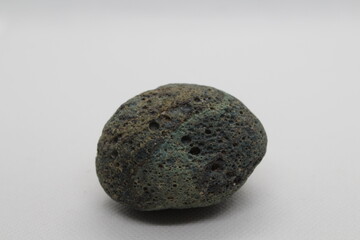 Rare blue slag stone isolated on a white background
