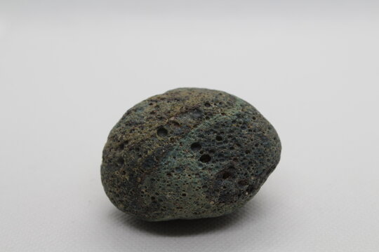 Rare blue slag stone isolated on a white background
