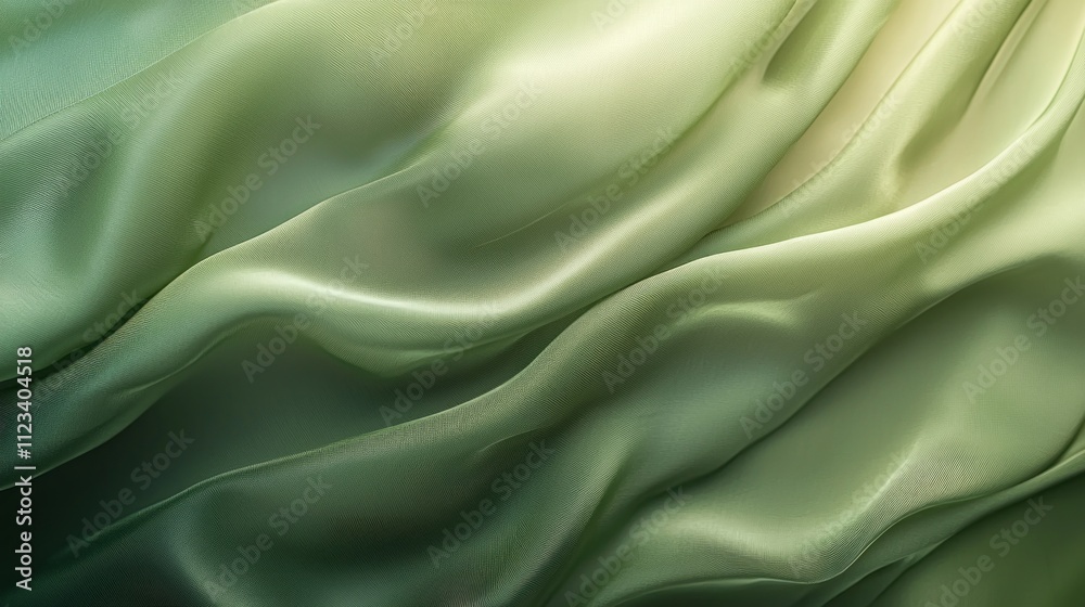 Poster a gorgeous display of silk satin fabric in khaki green and brown hues flows gracefully, creating sof
