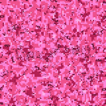 Seamless digital pattern pink camo grunge