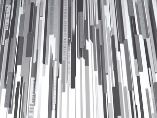 Obraz premium Abstract grayscale vertical lines form a modern geometric pattern suitable for digital backgrounds. Ideal for urban-themed designs and contemporary overlays