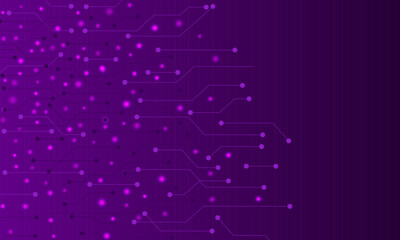 Abstract purple electronic circuit technology background