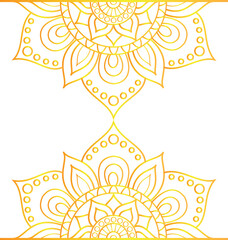 Decorative frame Elegant element for design in Eastern style, place for text. Floral golden border