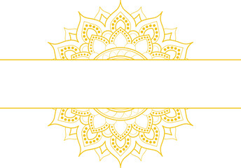 Decorative frame Elegant element for design in Eastern style, place for text. Floral golden border