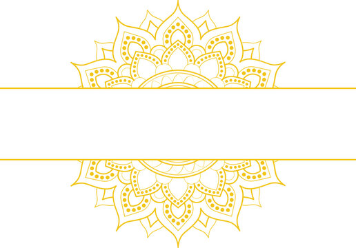 Decorative frame Elegant element for design in Eastern style, place for text. Floral golden border
