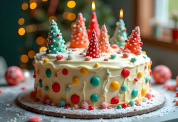 birthday cake with candles