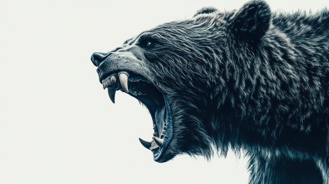 Roaring grizzly bear in nature wildlife photography close-up view intense emotion natural environment for impactful visual storytelling