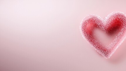 Obraz premium Glittery Heart Shaped Decoration with Soft Pink Background for Romantic Occasions and Love Themes