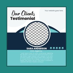 Creative, modern, stylish, abstract customer feedback or customer review social media post design template.
