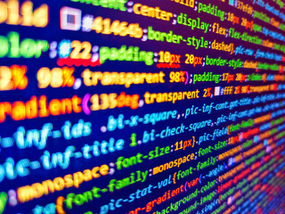 Programming concept. Backend coding with go and java. Software source code. Web development code on...