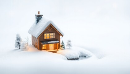 Naklejka premium christmas house in the snow