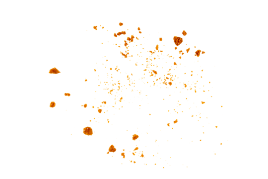 a cookies crumbs flying, pile of cake, cookies flying, grunge graphic overlay element isolated on a transparent background