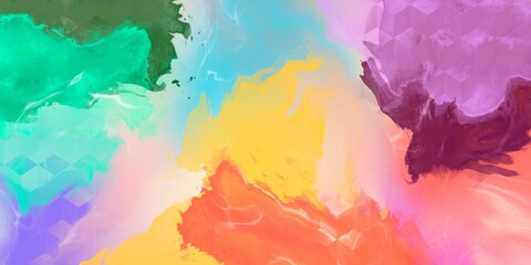 Obraz premium Multicolor watercolor ink pattern art canvas surface canvas image wallpaper light celebration background new year effect winter snow smoke splashed wallpaper high-resolution image 