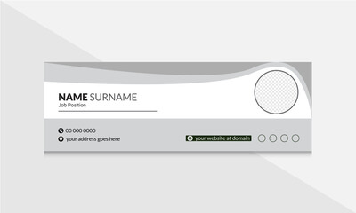 Elegant email signature layout business corporate template clean vector 