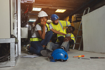 Skilled factory worker saves teammate's life from industrial accident human engineering and safety...