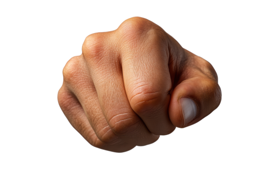 A close-up of a clenched fist, symbolizing strength and determination. Ideal for concepts related to power, decision-making, or assertiveness.
