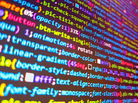 Provided full access to the server. Pink unique background. Stock market ticker on monitor screen. Abstract screen of web developer. Web server data on a monitor. Stock market graph analysis.
