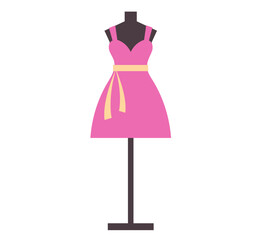 Dress on mannequin isolated concept. Vector graphic design illustration element