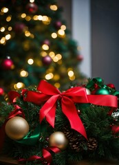 christmas tree and decorations with balls