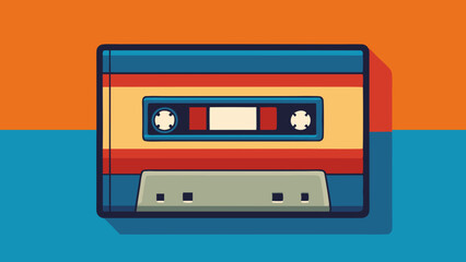 Obraz premium Cassette icon. Music sound melody and song theme. Colorful design. Vector illustration