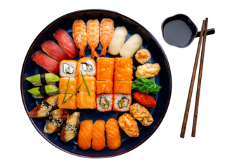 Set of sushi and maki