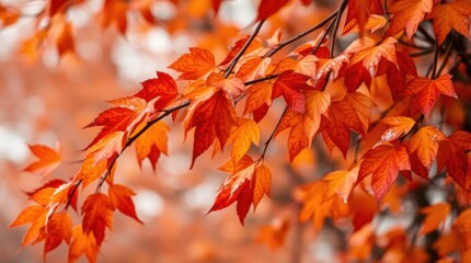 Fototapeta premium Autumn Leaves and Winter Transition: Capturing Nature’s Seasonal Shift
