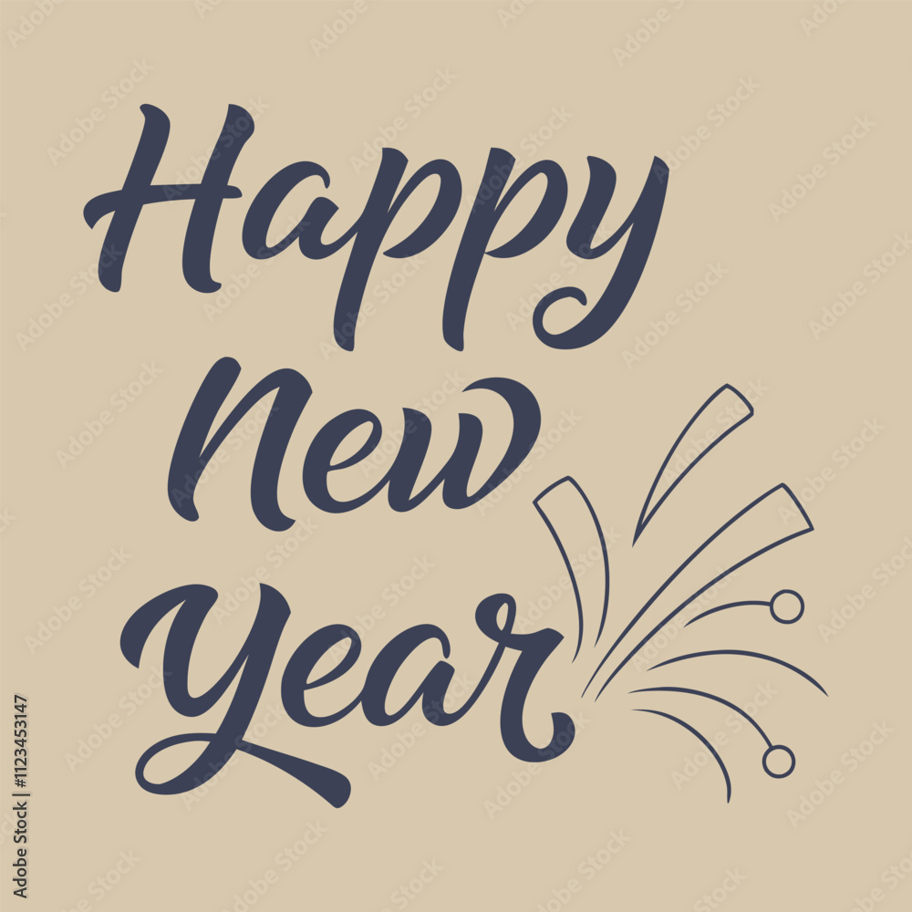 Fototapete a festive new year greeting card design the text happy new year in a stylish and joyful vibe