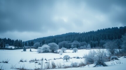 Obraz premium Winter Landscapes: Serene Snow-Covered Scenes of Nature