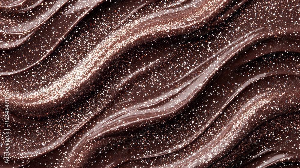 Poster Captivating swirls of rich mocha mousse create an alluring dance of glossy textures and sparkling highlights, evoking warmth and indulgence