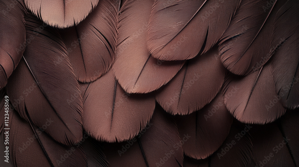 Poster soft and serene, the intricate details of mocha feathers invite exploration into the beauty and eleg