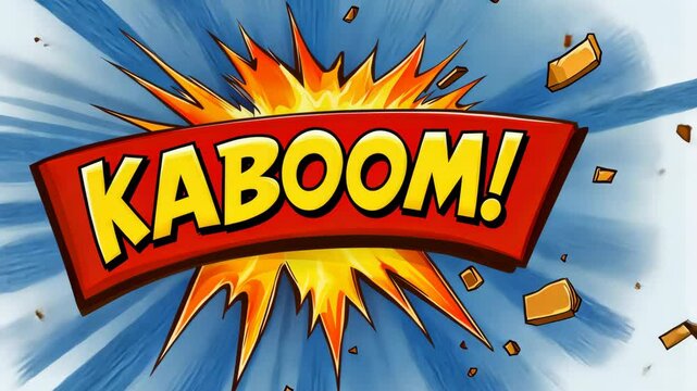 Comic book explosion kaboom interjection appearing