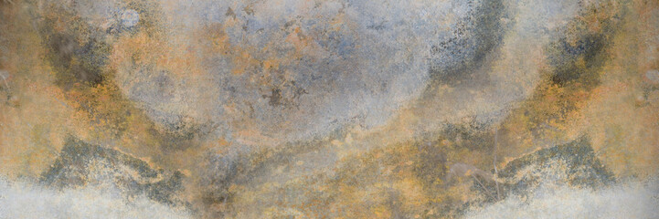 Rusty surface. Rusted grunge background. Banner with scratches. 
