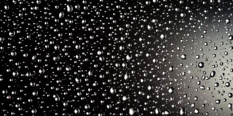 Obraz premium Glistening water droplets on black background