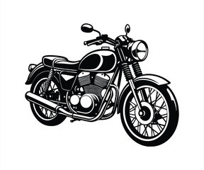 Naklejka premium Royal Enfield motorbike Silhouette vector illustration, Motorbike Silhouette vector
