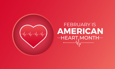 American Heart Month  is observed every year in february Medical healthcare concept. Health, holiday , Design for cards, prints, social media, poster, flyer and background design template.
